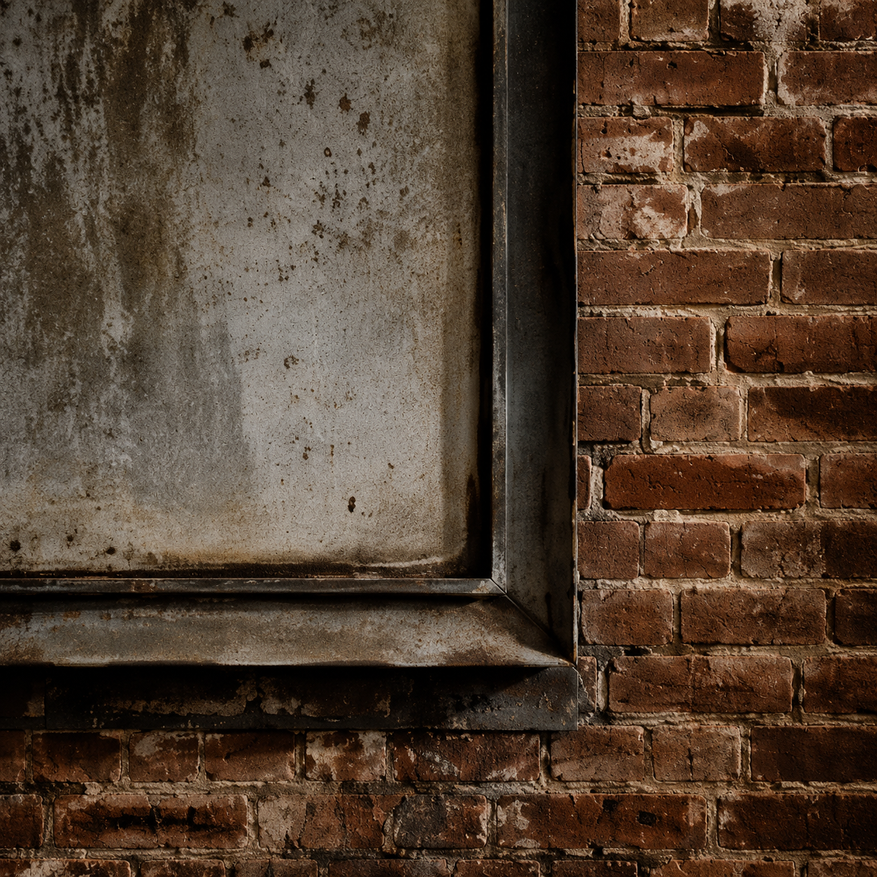 A richly patinated industrial surface