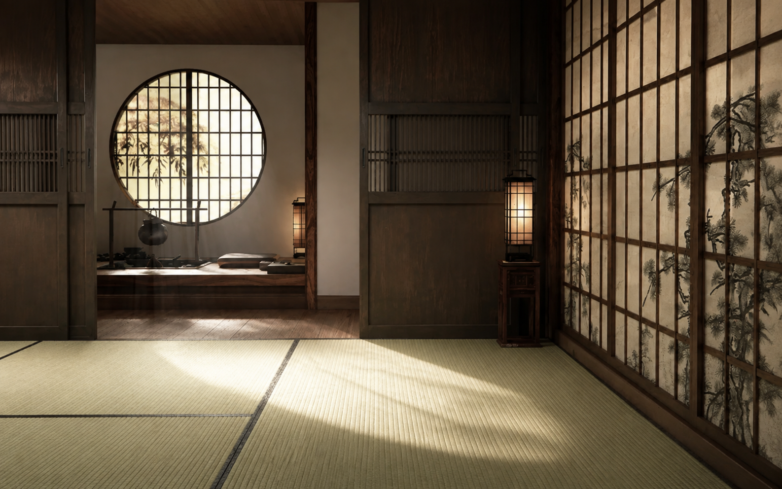 Soft daylight falling across linen seating and a pale plaster wall