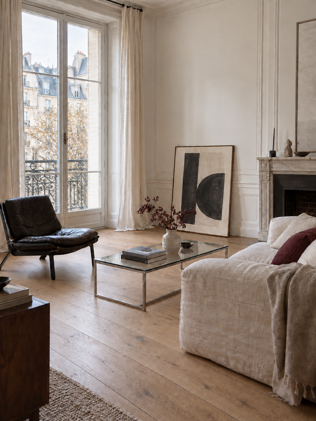 Classical Parisian apartment with contemporary furniture