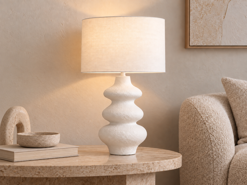Sculptural ivory table lamp